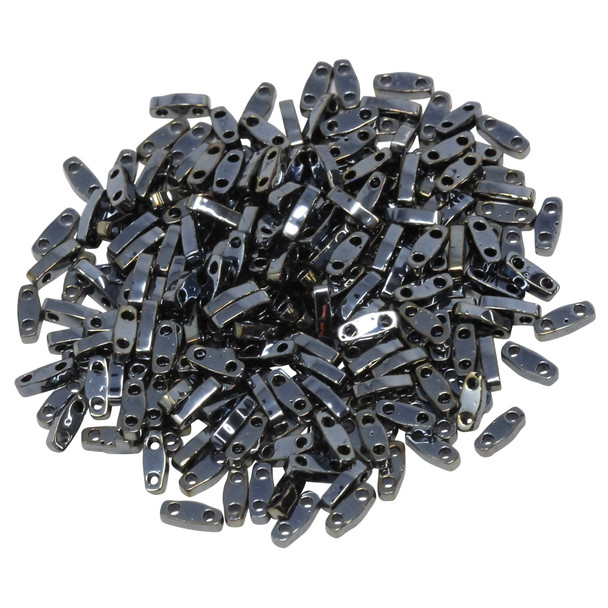 Quarter Tila Beads -- Metallic Light Gunmetal