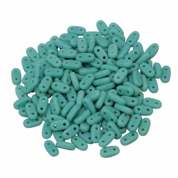 CzechMates® 2 Hole Bar Beads -- Turquoise Matte