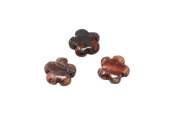 Poppy Jasper Polished 15mm Flower Bead