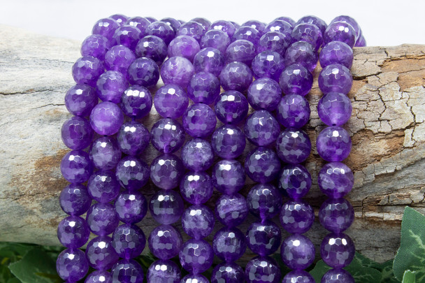 Amethyst Polished 10mm Faceted Round