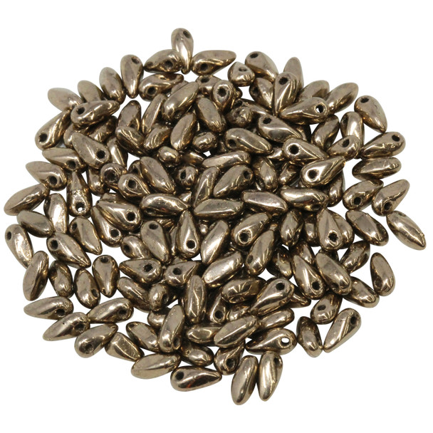 Czech Glass Mini Dagger Beads -- Bronze