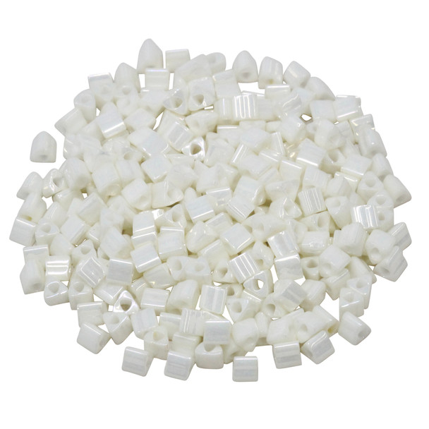 Size 8 Toho Triangle Seed Beads -- Opaque Navajo White Luster