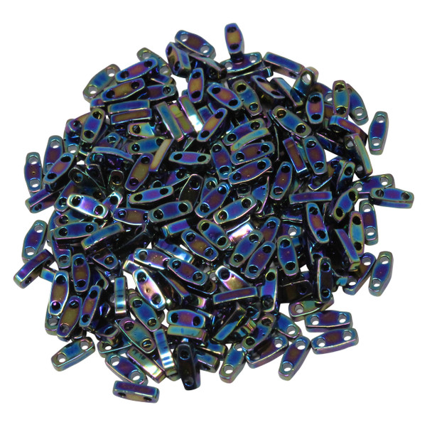Quarter Tila Beads -- Medium Blue Iris