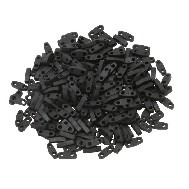 Quarter Tila Beads -- Black Matte
