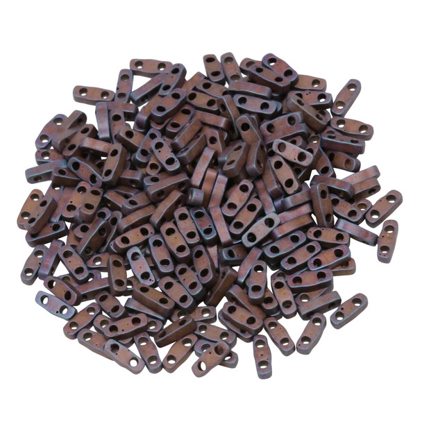 Quarter Tila Beads -- Metallic Dark Raspberry Matte