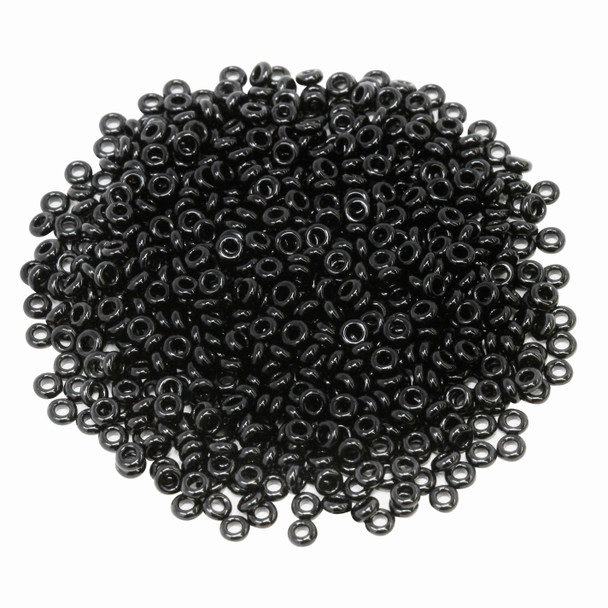 Size 8 Toho Demi Round Seed Beads -- Opaque Jet