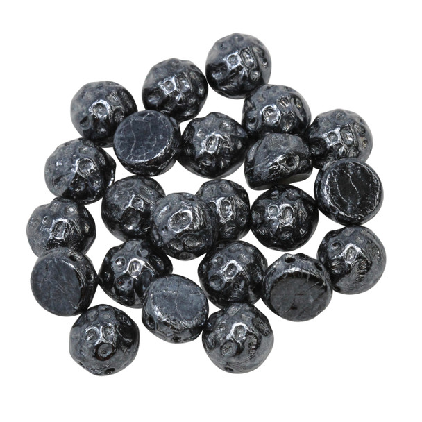 CzechMates® 7mm Cabochon 2 Hole Beads -- Baroque Gunmetal