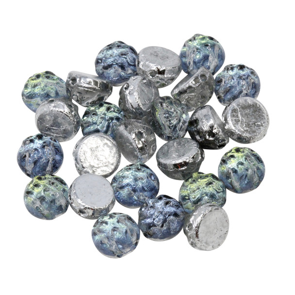 CzechMates® 7mm Cabochon 2 Hole Beads -- Baroque Uranium Backlit