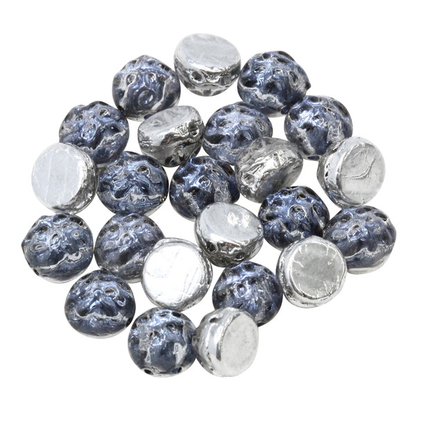 CzechMates® 7mm Cabochon 2 Hole Beads -- Baroque Periwinkle Backlit