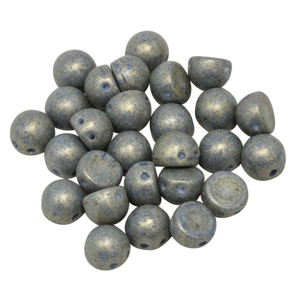 CzechMates® 7mm Cabochon 2 Hole Beads -- Poppy Seed Pacifica