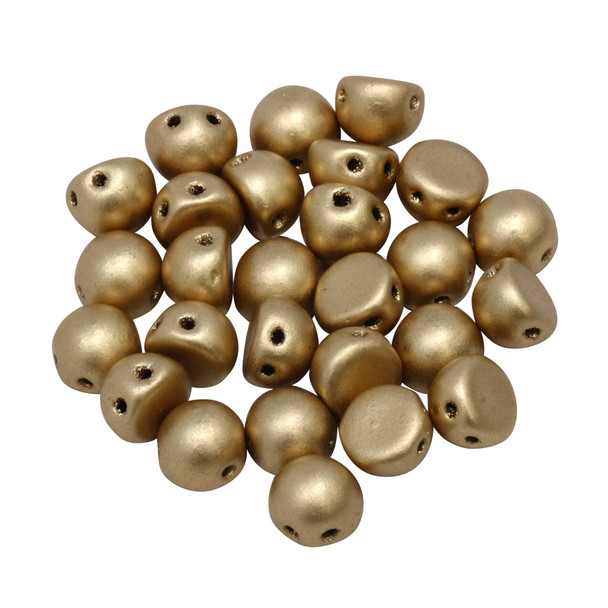 CzechMates® 7mm Cabochon 2 Hole Beads -- Metallic Flax Matte