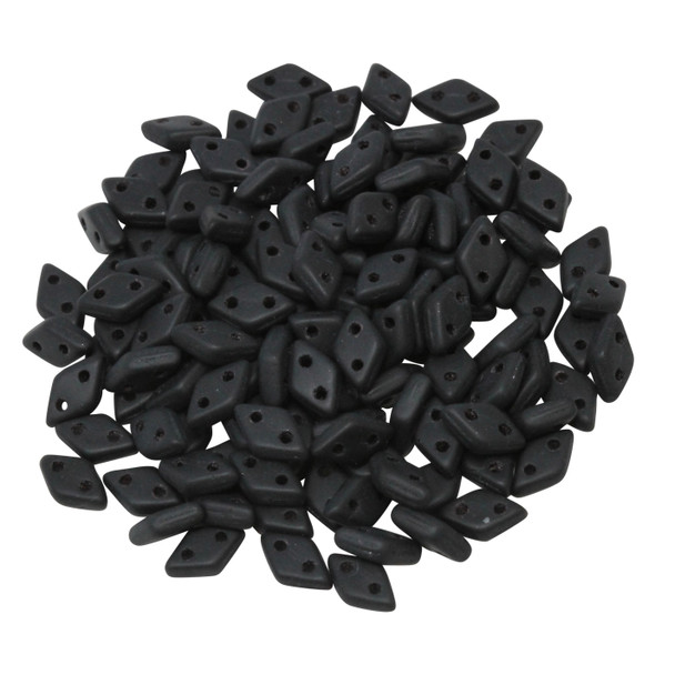 CzechMates® Diamond 2 Hole Beads -- Jet Matte