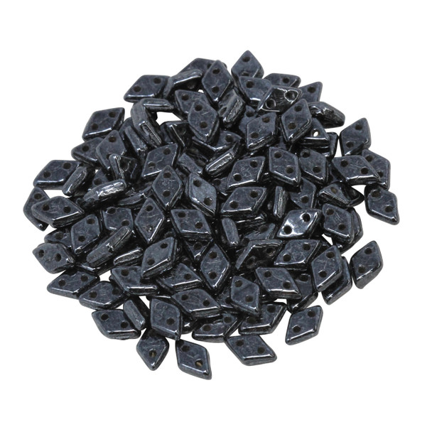 CzechMates® Diamond 2 Hole Beads -- Hematite