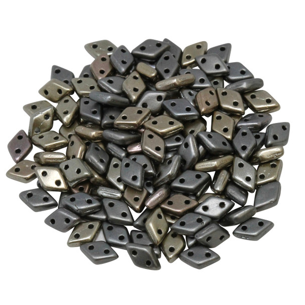 CzechMates® Diamond 2 Hole Beads -- Metallic Leather Matte