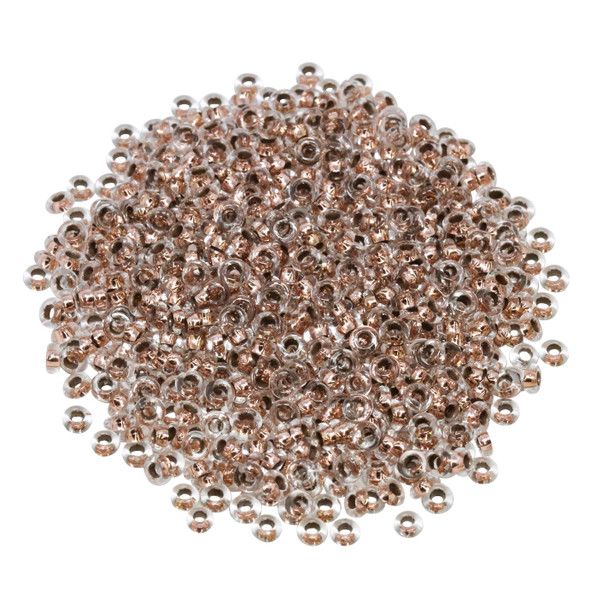 Size 8 Toho Demi Round Seed Beads -- Crystal / Copper Lined Permanent Finish