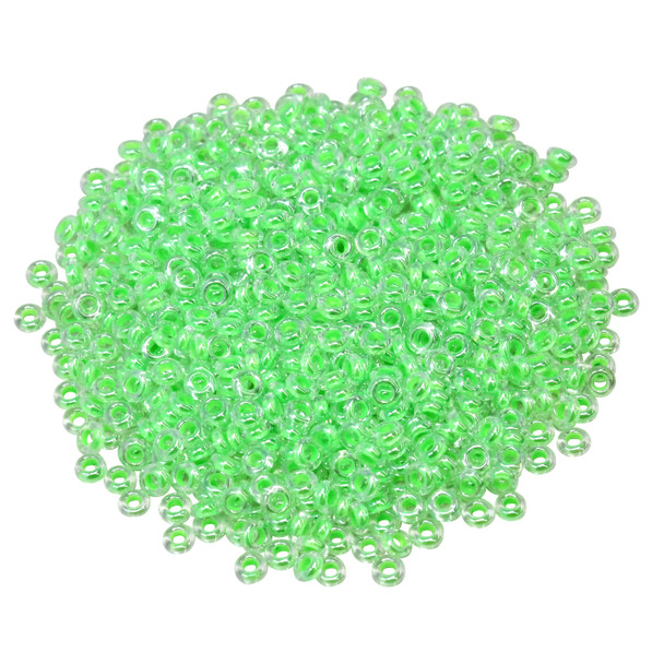 Size 8 Toho Demi Round Seed Beads -- Luminous Neon Green