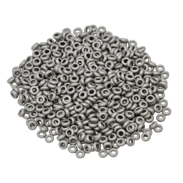 Size 8 Toho Demi Round Seed Beads -- Metallic Antique Silver Frosted