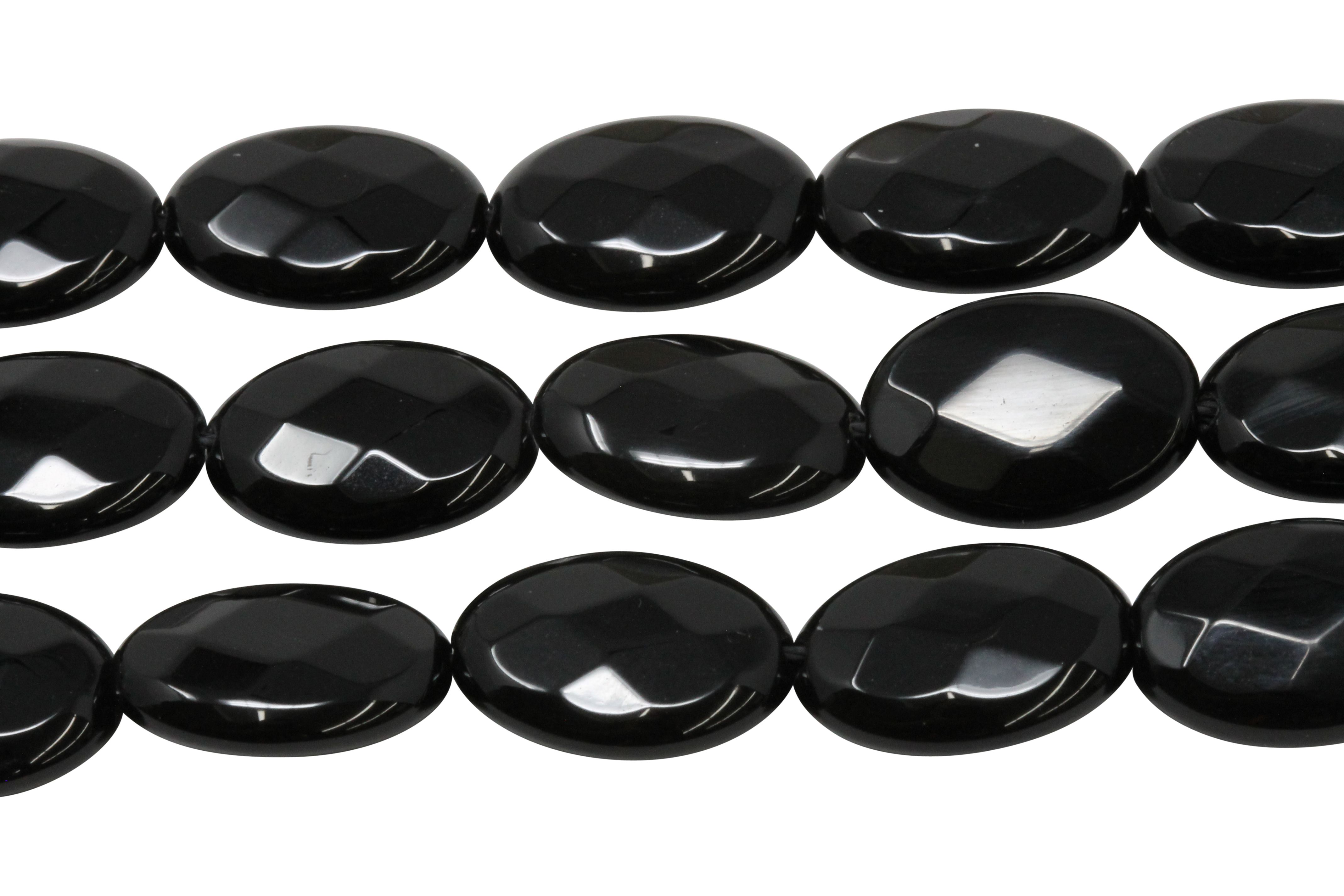 Black Onyx Tumbled Stones, Polished Black Onyx, Grade A; 4 sizes