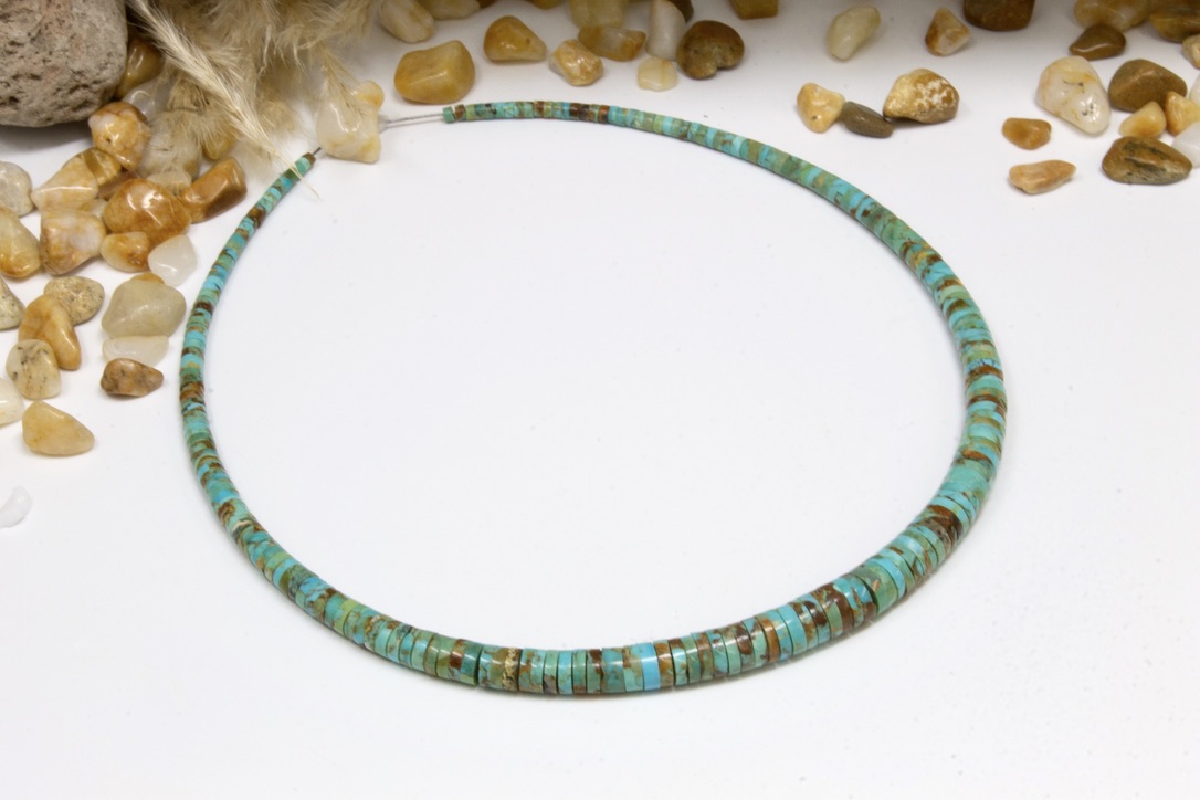 Kingman Turquoise Polished 4-8mm Graduated Heishi / Wheel