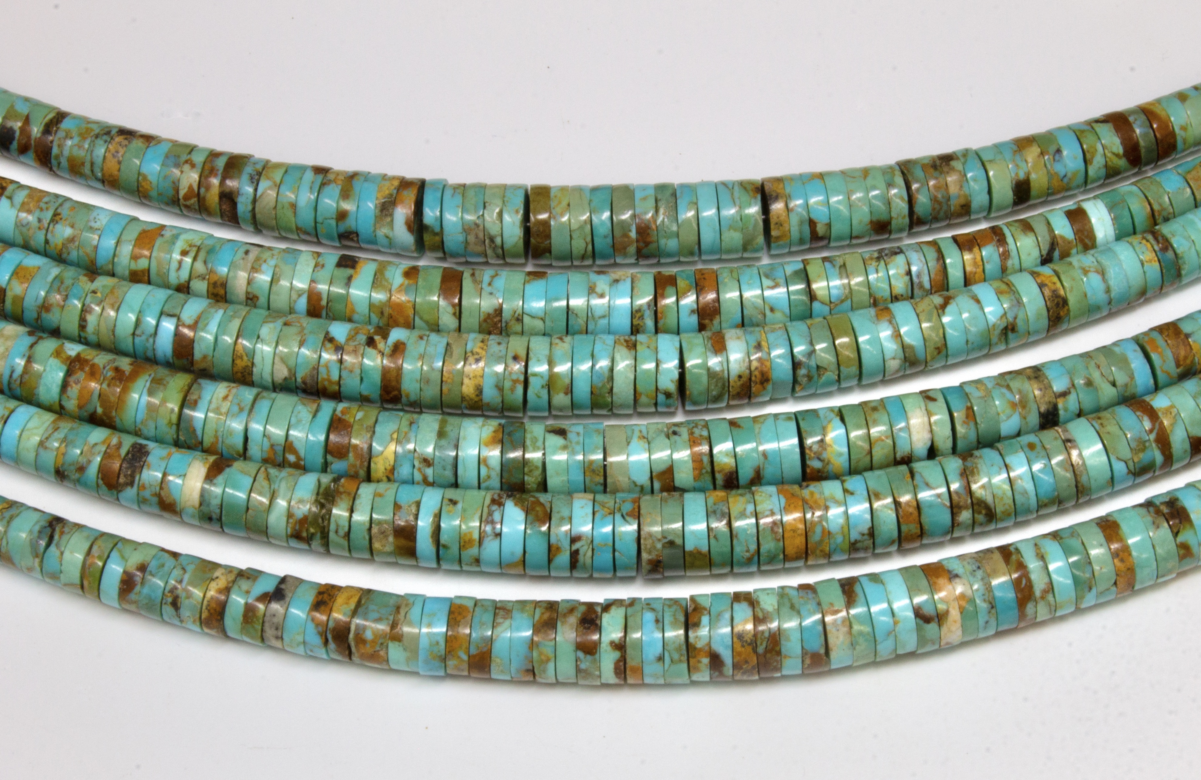 Natural Aquamarine Heishi Disc Beads – 2x4mm, 15.5 Inch Strand, Light Blue, Unbranded