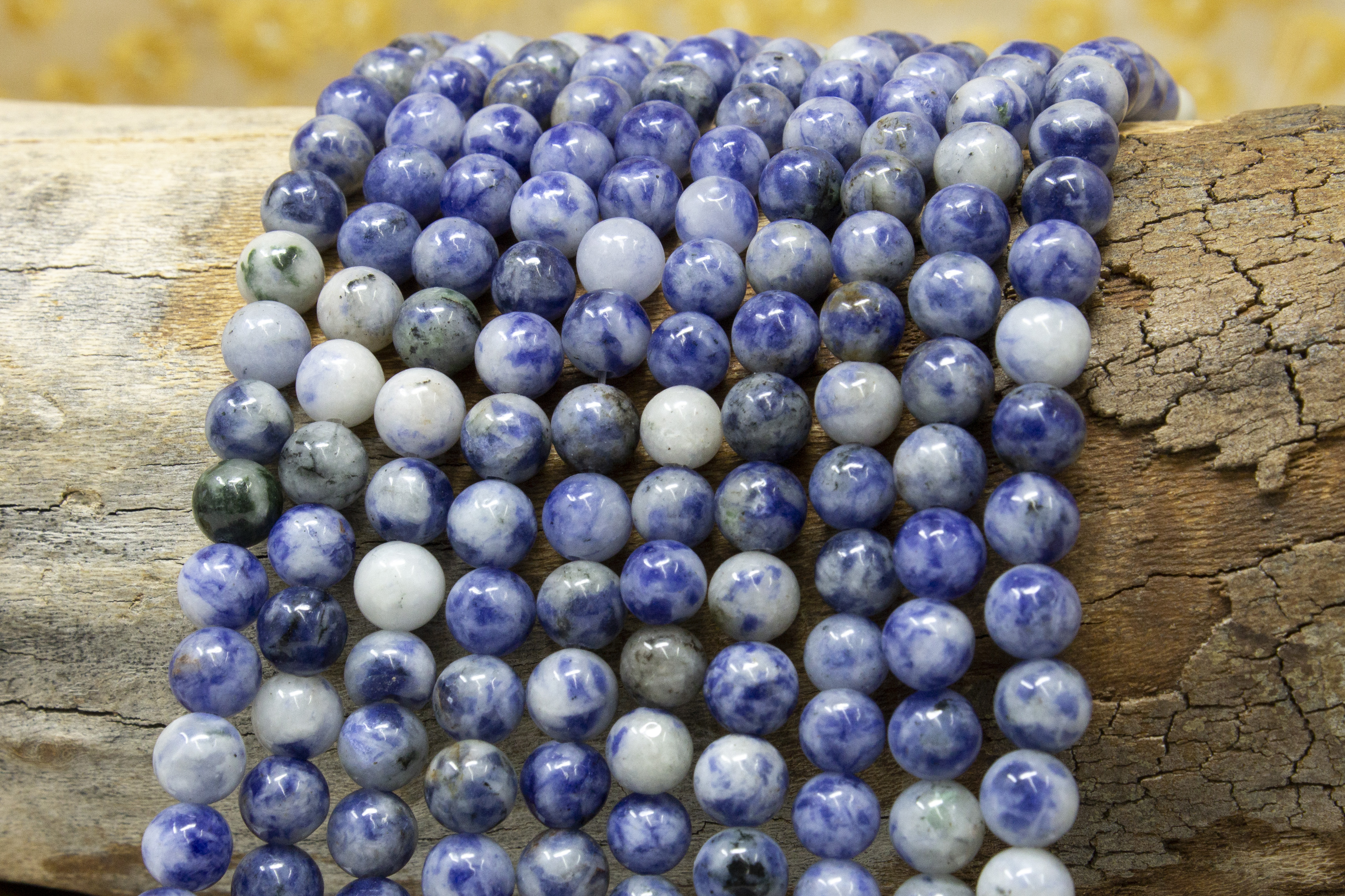 Blue Spot Jasper Polished 6mm Round - Main Image