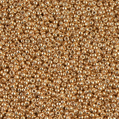 Size 15 Miyuki Seed Beads -- 1053 Galvanized Yellow Gold