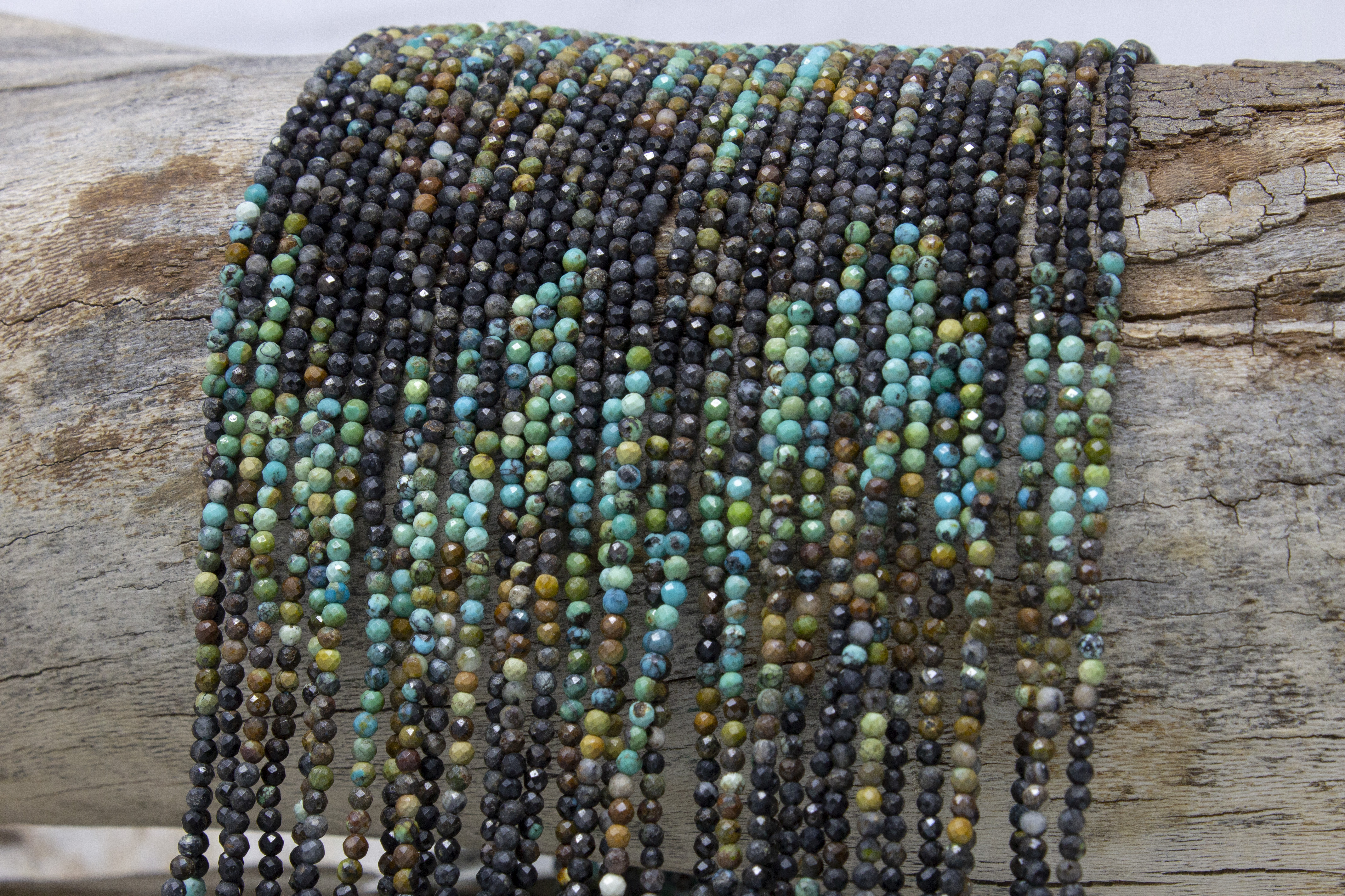 Elastic Bracelet of Tiny Faceted Gemstone Beads -  Denmark