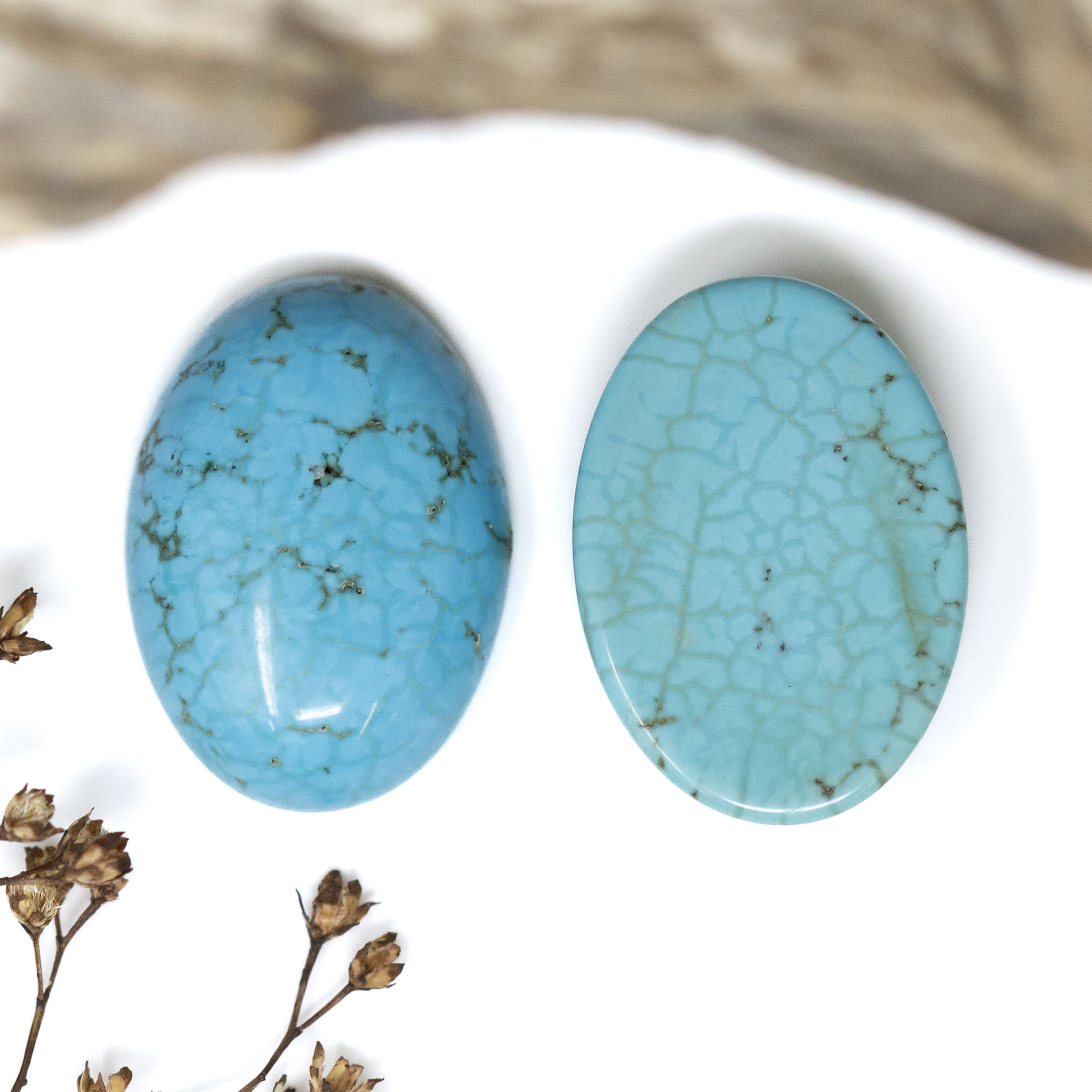18x25mm Howlite Oval - Synthetic Turquoise Cabochon