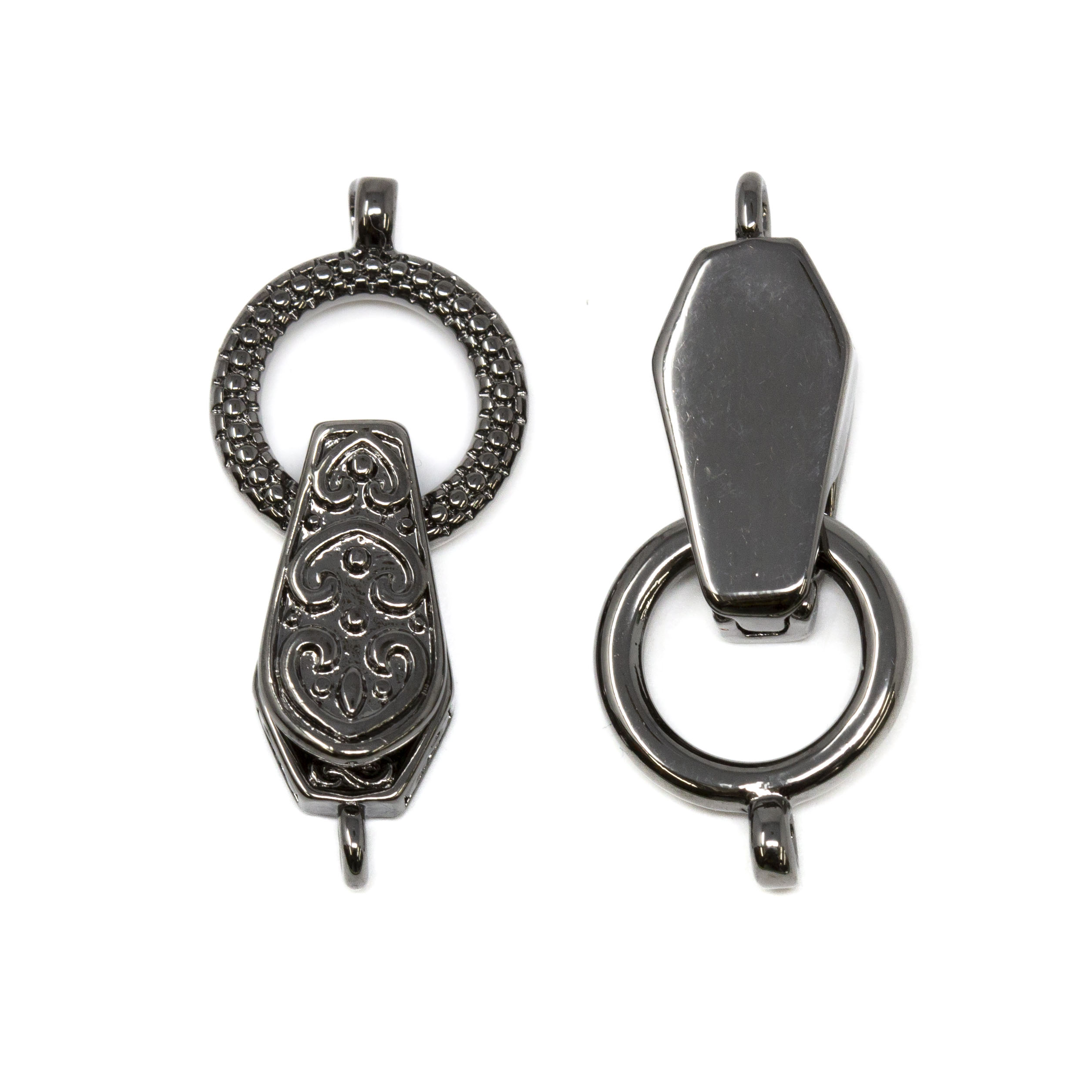 Fold Over 30x13mm Magnetic Clasp - Gunmetal - Bead World