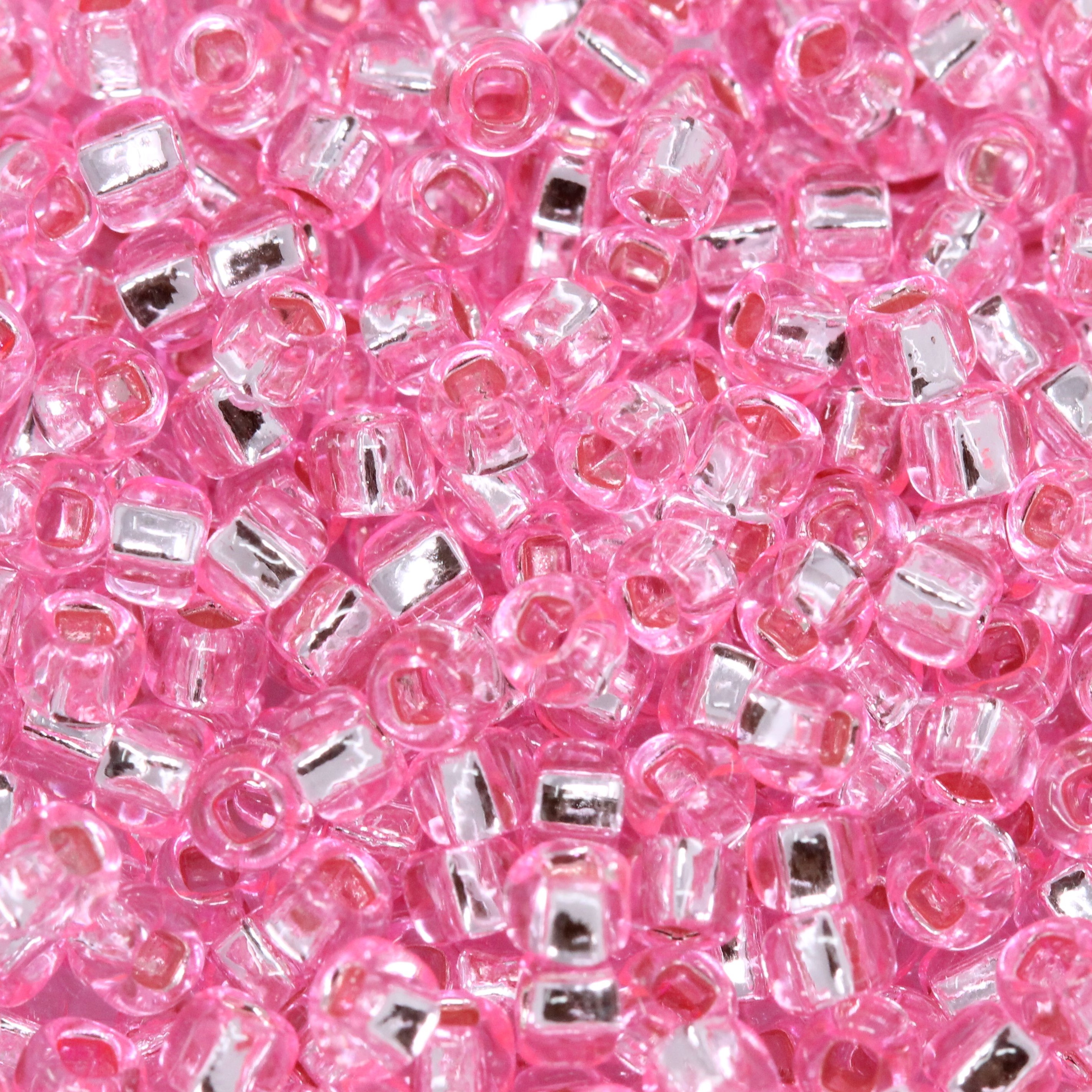 beads様 Size 8 Toho Seed Beads -- 22A Pink / Silver Lined