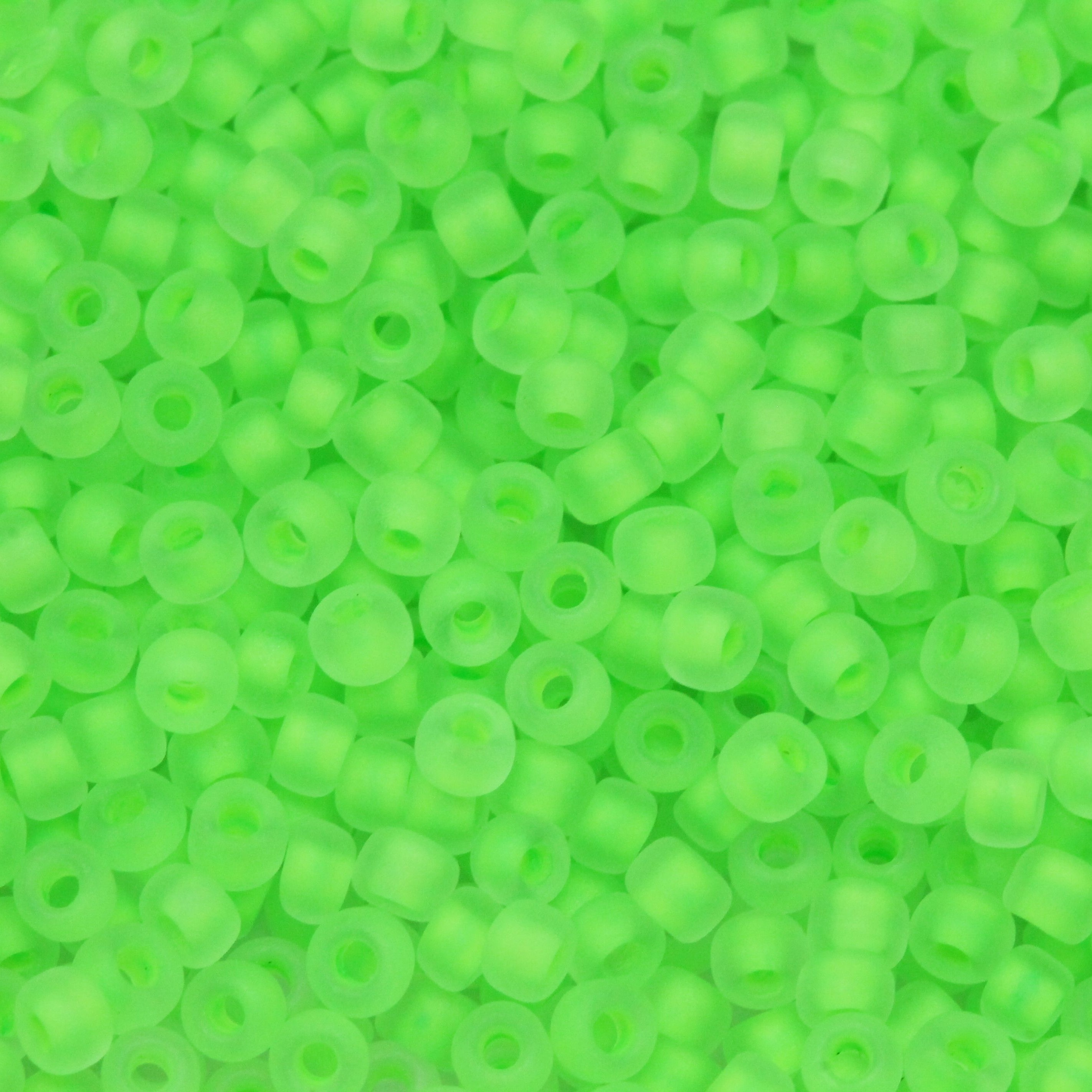 Size 11 Matsuno Seed Beads -- F206B Neon Crystal Matte / Lime