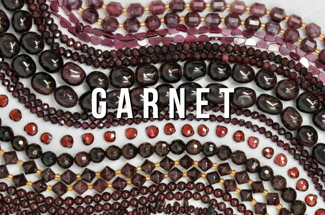 Garnet Beads - Flat Ovals 9mm x 6mm BeadWorldBeads