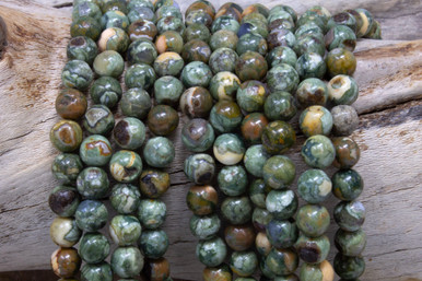 Round Pink Rhyolite Rhyolite Polished 8mm Round - Bead World