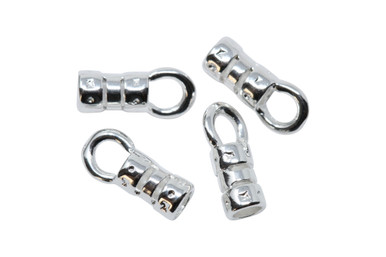 2mm Hook and Eye Crimp Clasp - Fancy Silver