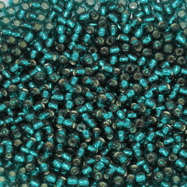 Size 11 Toho Seed Beads -- 17B Dark Peacock Green / Silver Lined