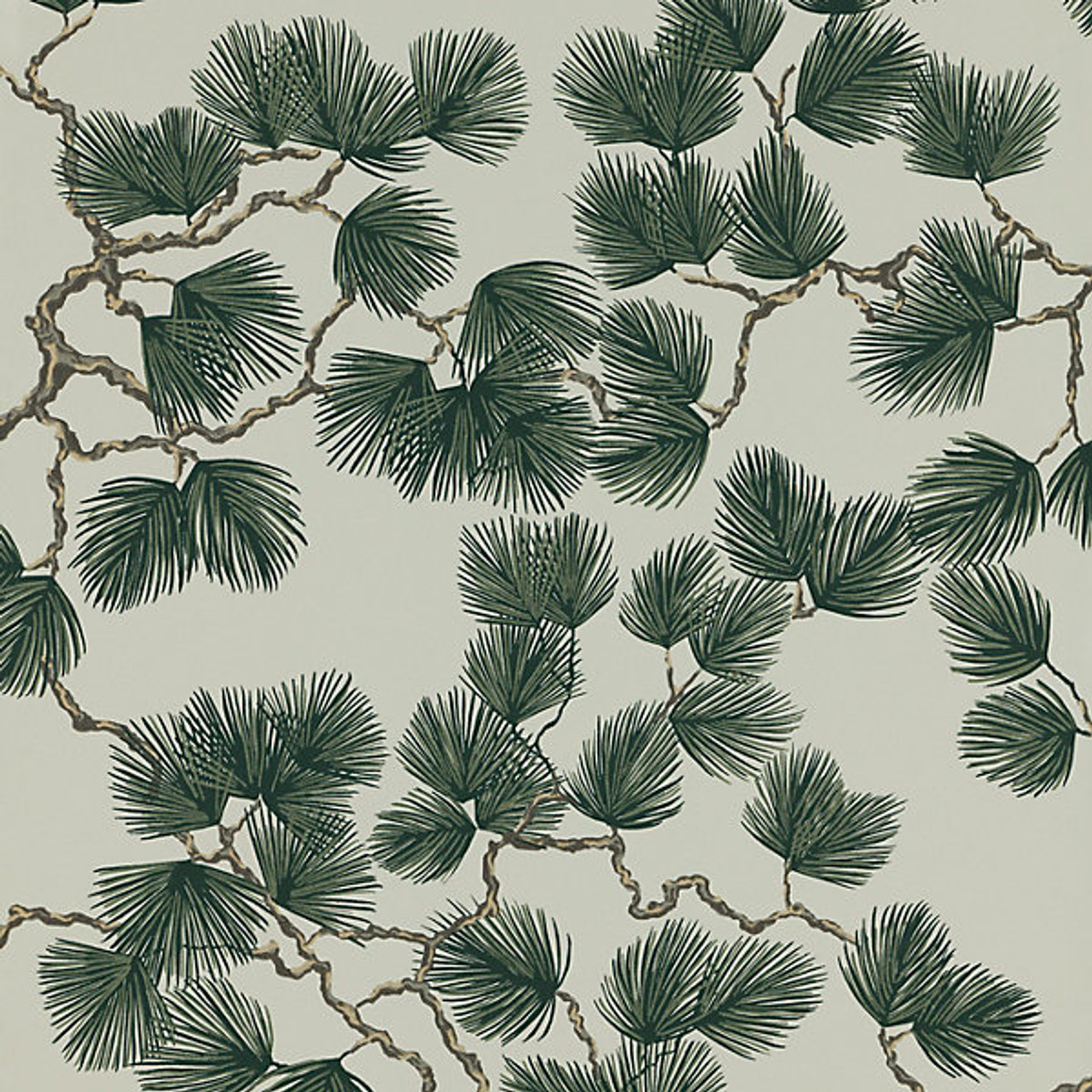 Sandberg wallpaper  Faded Passion Green Mural  Summer Gray