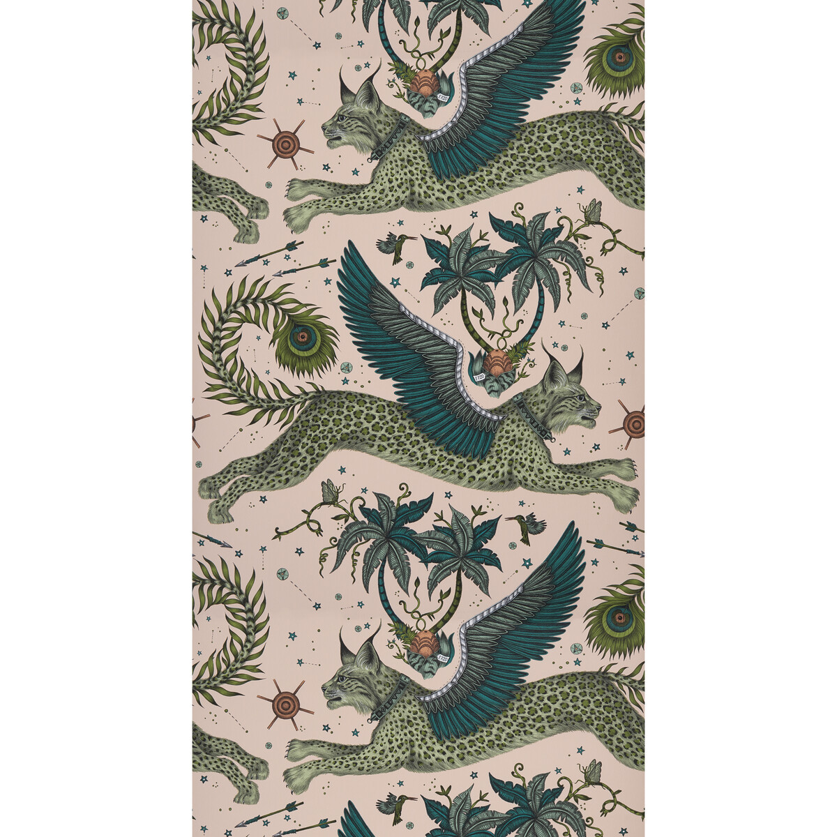 Clarke And Clarke Wallcovering Lynx Pink - My Fabric Connection