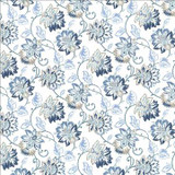 Kasmir Fabric Brookmere Blue 5081 100% Cotton INDIA 3,000 Wyzenbeek Double Rubs H: 18 inches, V: 18 2/8 inches 54 - My Fabric Connection - Kasmir
