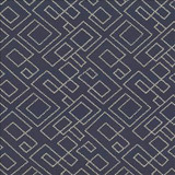 Kasmir Fabric Tallmadge Fret Indigo 1441 100% Cotton Embroidery Contents 100% Cotton INDIA Not Tested H: 17 inches, V: 15 6/8 inches 52 - My Fabric Connection - Kasmir