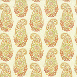 Kasmir Fabric Paisley Shower Harvest 5121 100% Cotton SPAIN 100,000 Wyzenbeek Double Rubs Horizontal: 13 4/8 inches and Vertical: 13 4/8 inches 54 - My Fabric Connection -