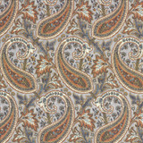 Kasmir Fabric Parisi Paisley Persimmon 5121 55% Linen 45% Cotton CHINA 27,000 Wyzenbeek Double Rubs Horizontal: 13 4/8 inches and Vertical: 27 inches 53 - My Fabric Connection -
