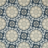 Kravet Design Fabric 31969.1516 Exotic Suzani Indigo Oceania Indoor Outdoor Solution Dyed Acrylic 100% USA Medium Horizontal: 15 inches and Vertical: 14 inches 54 inches - My Fabric Connection -