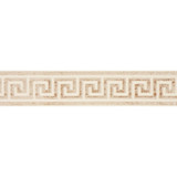 Scalamandre Trim Trim Greek Key Velvet Tape/Fawn T3279-002 SCALAMANDRE WAREHOUSE 50% VISCOSE 50% COTTON INDIA LIGHT DUTY Horizontal: 2.875" and Vertical: 4" - My Fabric Connection -