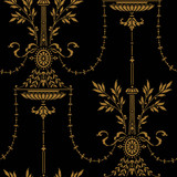 Cole & Son Wallcovering Dorset Noir PAPER - 100% United Kingdom Horizontal: and Vertical: 21 21 - My Fabric Connection -