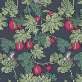 Cole & Son Wallcovering Frutto Proibito Ink & Magenta