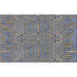 Groundworks Fabric Julia Emb Flax/Blue PRISM LINEN - 68%;VISCOSE - 19%;SPUN POLYESTER - 13% India LIGHT Horizontal: 25.5 and Vertical: 7.75 51.5 - My Fabric Connection -