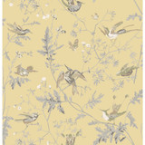 Cole & Son Fabric Hummingbirds Gld/Sft Grey COLE & SON CONTEMPORARY FABRICS SILK - 100% India - Horizontal: 25 and Vertical: 22.65 50 - My Fabric Connection -