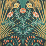 Cole & Son Wallcovering Bluebell Teal/Gold/Petrol COLE & SON BOTANICAL BOTANICA PAPER - 100% United Kingdom - Horizontal: 20.5 and Vertical: 30 20.5 - My Fabric Connection -