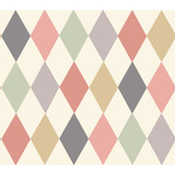 Cole & Son Wallcovering Punchinello Coral & Grn COLE & SON WHIMSICAL PAPER - 100% United Kingdom - Horizontal: - and Vertical: 18.1 20.5 - My Fabric Connection -