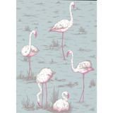 Cole & Son Wallcovering Flamingos Oale Bl COLE & SON NEW CONTEMPORARY PAPER - 100% United Kingdom Horizontal: 21 and Vertical: 27.5 21 - My Fabric Connection -